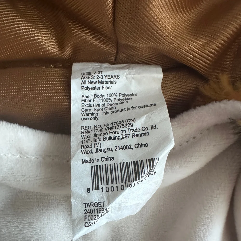 Target Tiger Halloween Costume 2-3T Orange Hooded - Picture 2 of 5